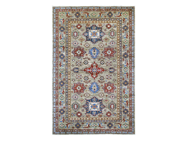 5'10" x 9'0" New Hand Knotted Grey Wool Rectangle Oriental Rug - MOA10221295