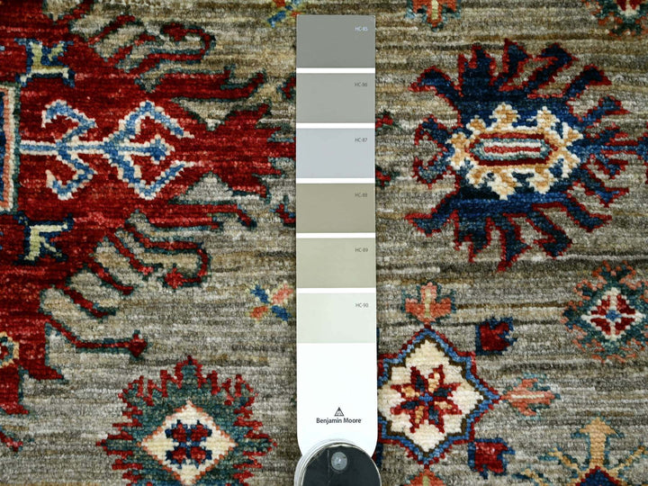 5'10" x 9'0" New Hand Knotted Grey Wool Rectangle Oriental Rug - MOA10221295