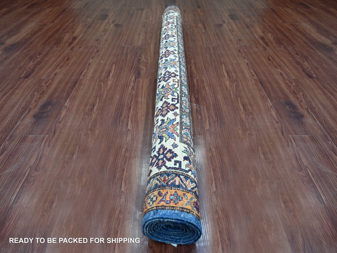 5'10" x 8'10" New Hand Knotted Blue Wool Rectangle Oriental Rug - MOA10221297