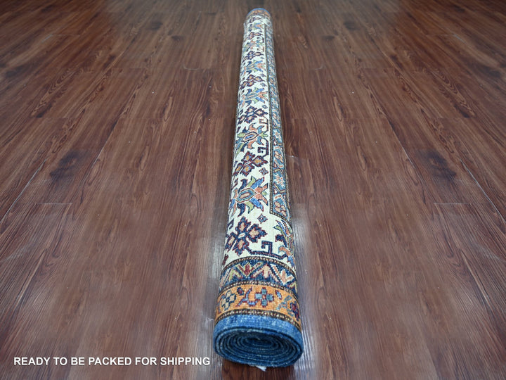 5'10" x 8'10" New Hand Knotted Blue Wool Rectangle Oriental Rug - MOA10221297
