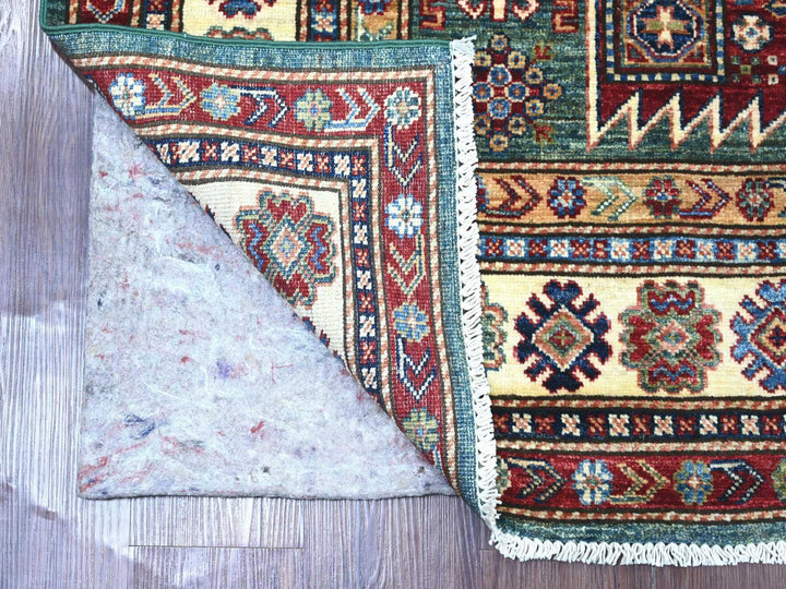 5'0" x 7'2" New Hand Knotted Green Wool Rectangle Oriental Rug - MOA10221299