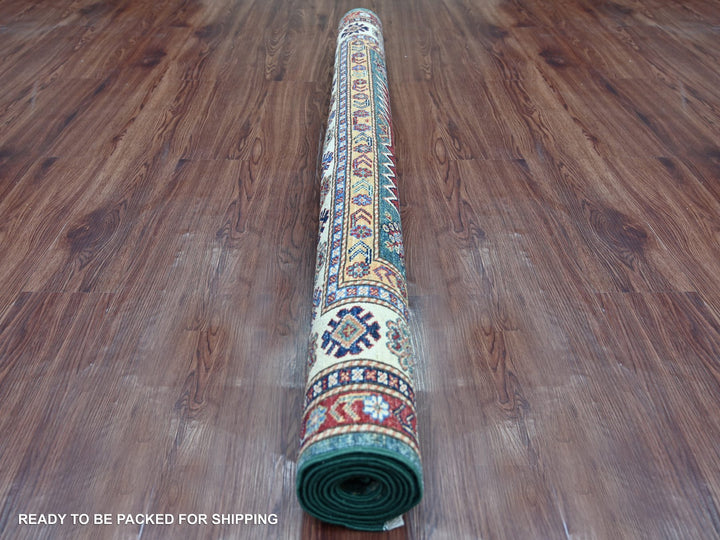 5'0" x 7'2" New Hand Knotted Green Wool Rectangle Oriental Rug - MOA10221299