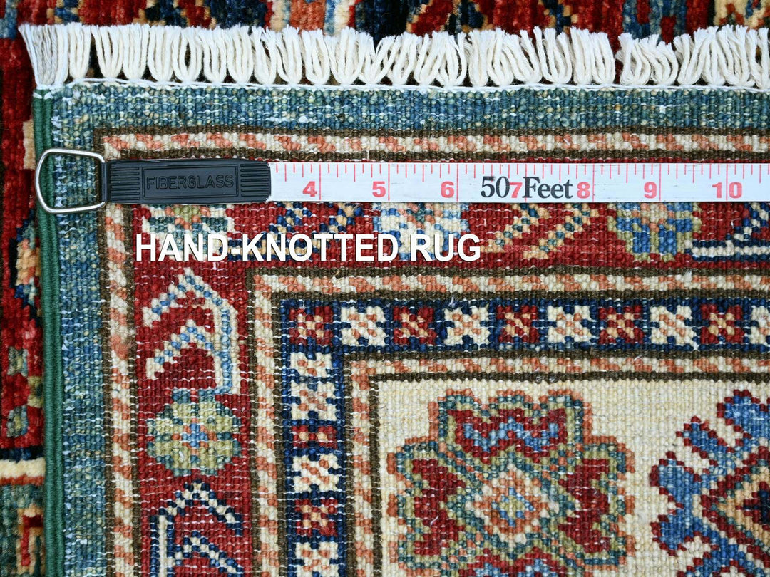 5'0" x 7'2" New Hand Knotted Green Wool Rectangle Oriental Rug - MOA10221299