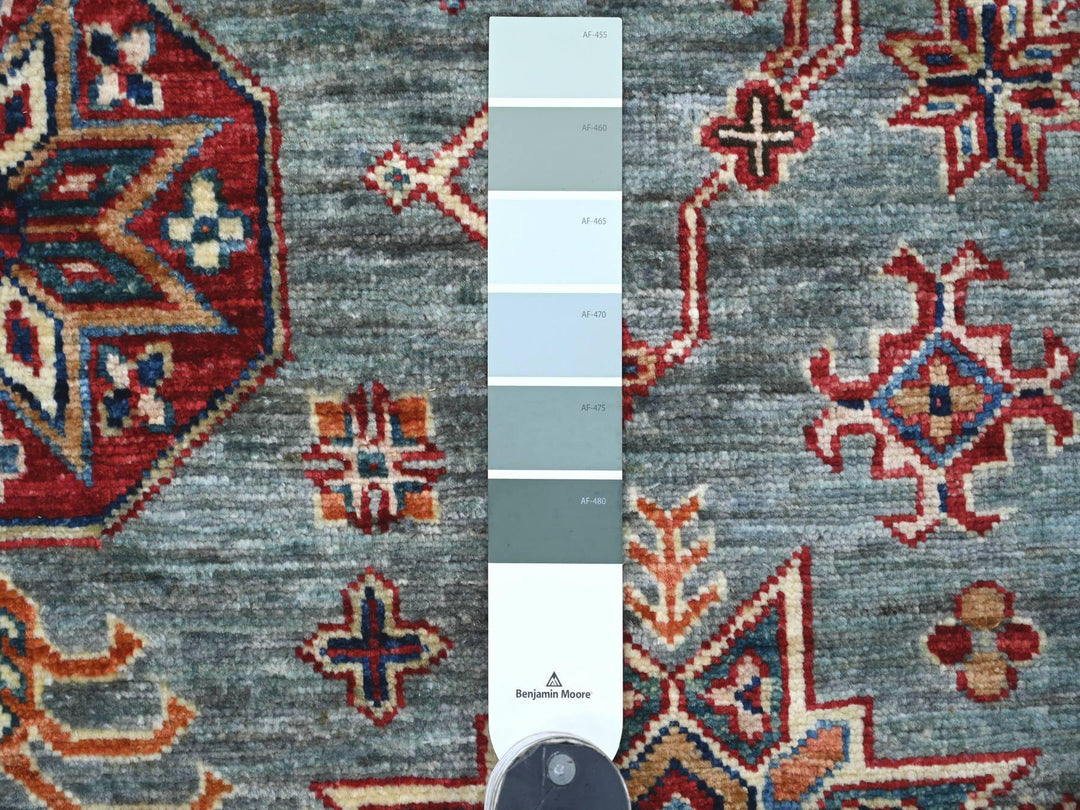 4'9" x 6'7" New Hand Knotted Grey Wool Rectangle Oriental Rug - MOA10221300