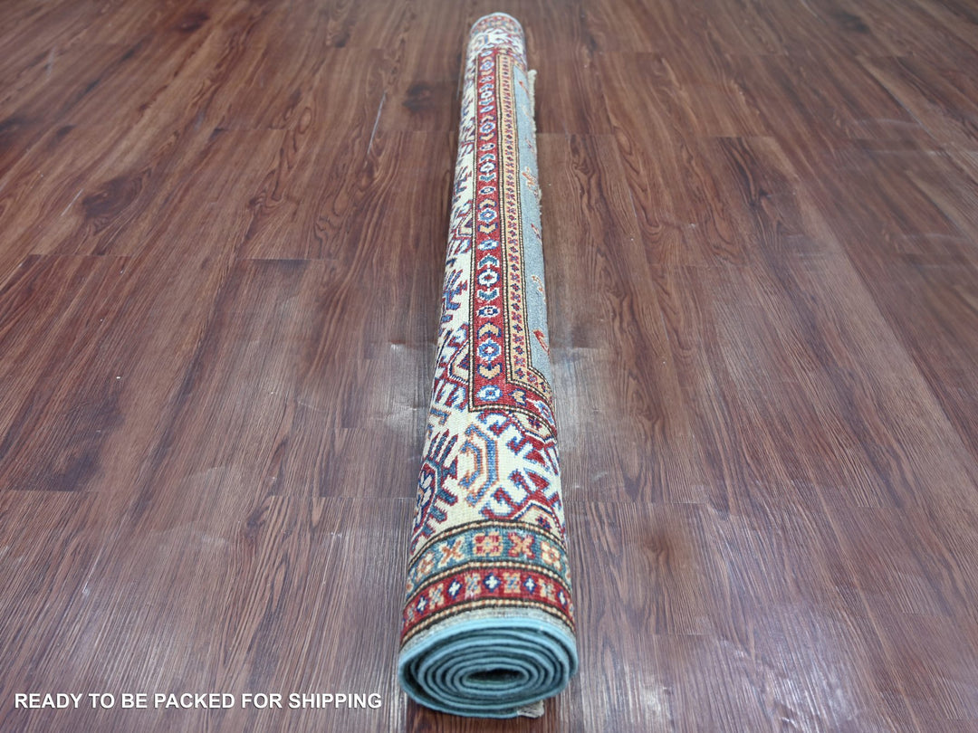 4'9" x 6'7" New Hand Knotted Grey Wool Rectangle Oriental Rug - MOA10221300