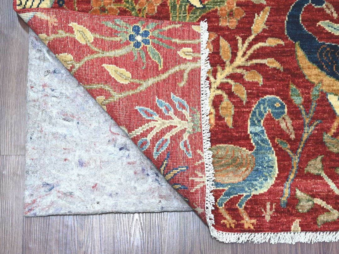 8'4" x 9'10" New Hand Knotted Red Wool Rectangle Oriental Rug - MOA10221303