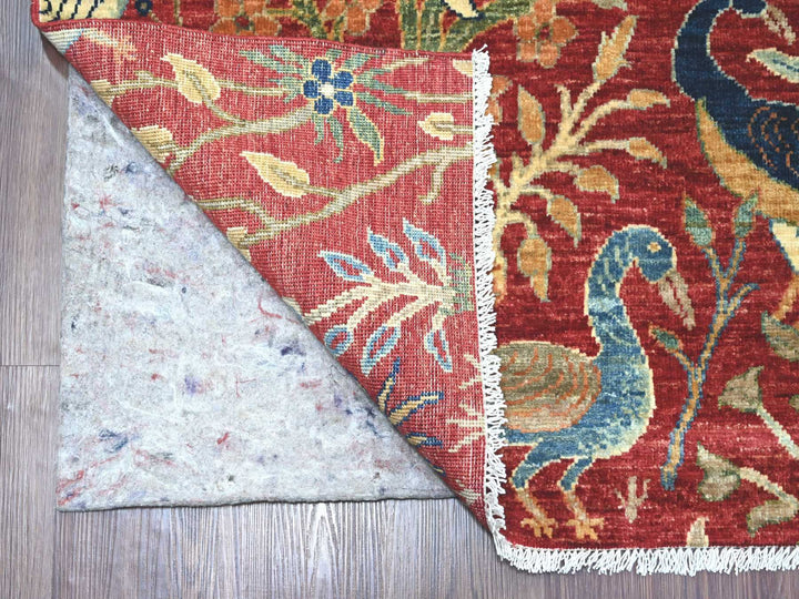 8'4" x 9'10" New Hand Knotted Red Wool Rectangle Oriental Rug - MOA10221303