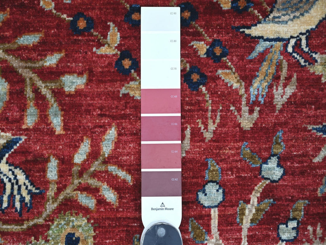 8'4" x 9'10" New Hand Knotted Red Wool Rectangle Oriental Rug - MOA10221303