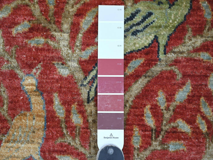 8'1" x 8'3" New Hand Knotted Red Wool Round Oriental Rug - MOA10221306