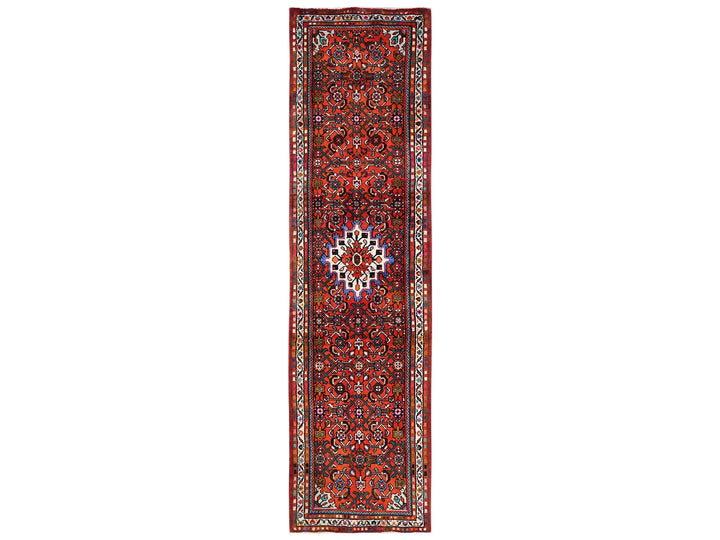 2'7" x 10'1" New Hand Knotted Red Wool Runner Oriental Rug - MOA1022130
