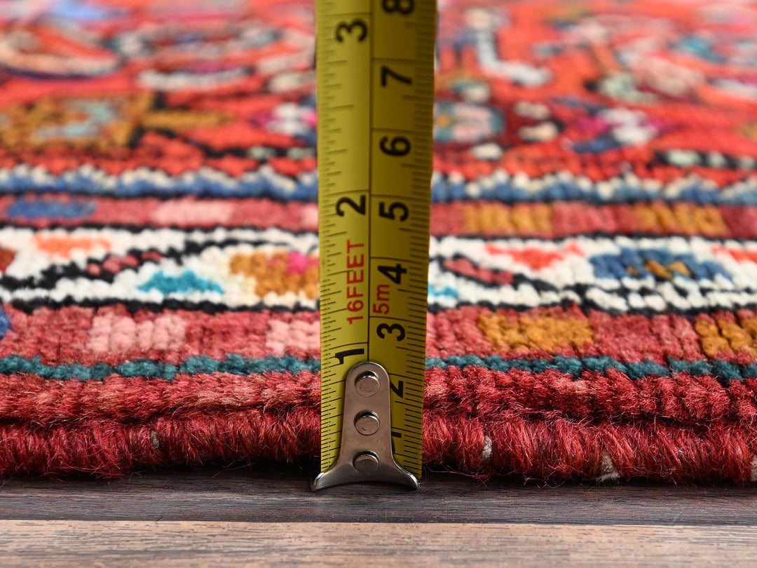 2'7" x 10'1" New Hand Knotted Red Wool Runner Oriental Rug - MOA1022130
