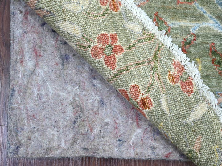 6'0" x 6'1" New Hand Knotted Green Wool Round Oriental Rug - MOA10221314