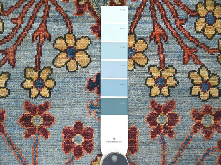 2'8" x 10'0" New Hand Knotted Blue Wool Runner Oriental Rug - MOA10221316