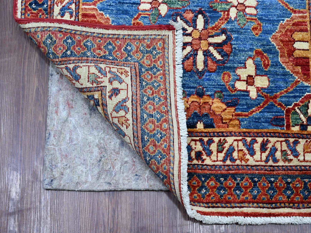 2'10" x 19'3" New Hand Knotted Blue Wool Runner Oriental Rug - MOA10221318