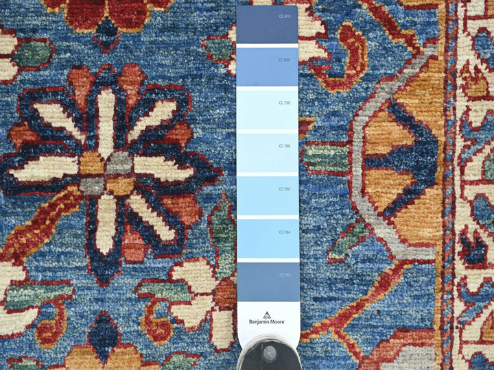 2'10" x 19'3" New Hand Knotted Blue Wool Runner Oriental Rug - MOA10221318