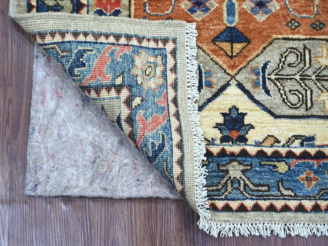 2'8" x 6'1" New Hand Knotted Grey Wool Runner Oriental Rug - MOA10221319
