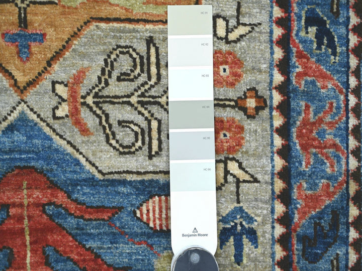 2'8" x 6'1" New Hand Knotted Grey Wool Runner Oriental Rug - MOA10221319