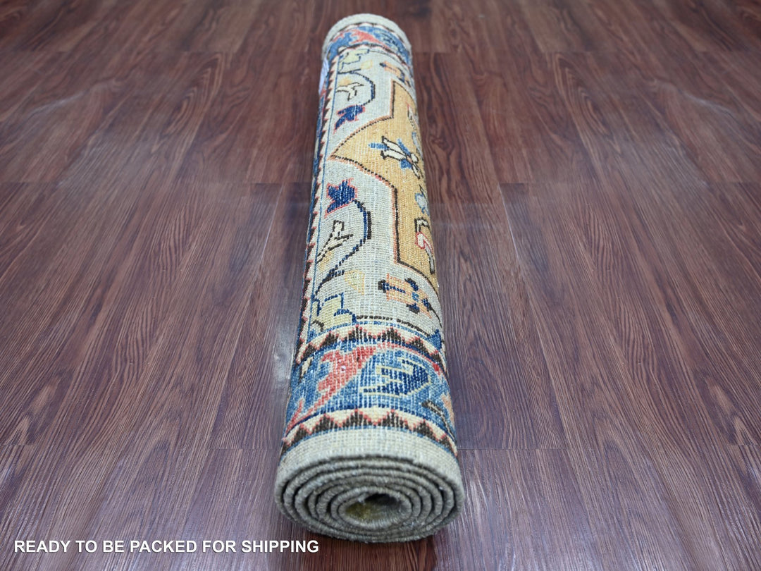 2'8" x 6'1" New Hand Knotted Grey Wool Runner Oriental Rug - MOA10221319