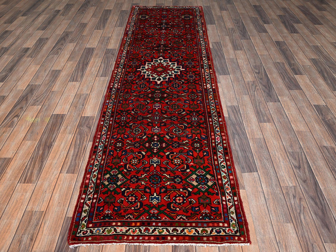 2'7" x 9'7" New Hand Knotted Red Wool Runner Oriental Rug - MOA1022131