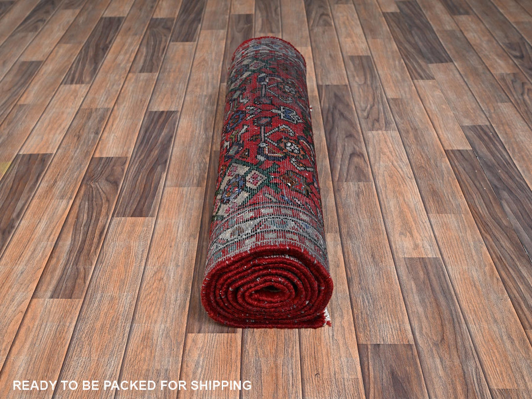 2'7" x 9'7" New Hand Knotted Red Wool Runner Oriental Rug - MOA1022131