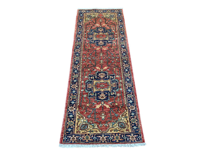 2'2" x 6'0" New Hand Knotted Red Wool Runner Oriental Rug - MOA10221320