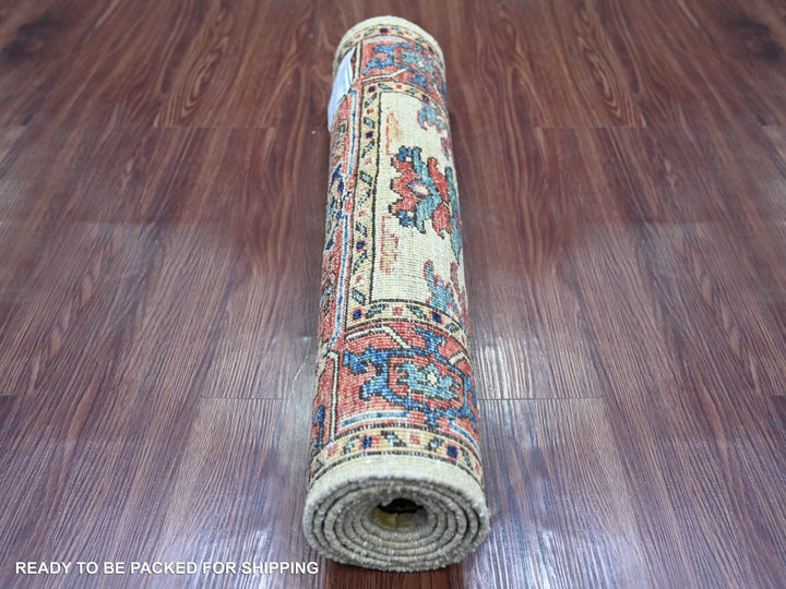2'2" x 5'10" New Hand Knotted Ivory Wool Runner Oriental Rug - MOA10221321