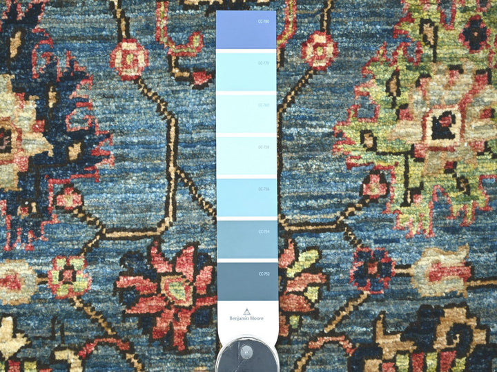 2'9" x 12'10" New Hand Knotted Blue Wool Runner Oriental Rug - MOA10221322