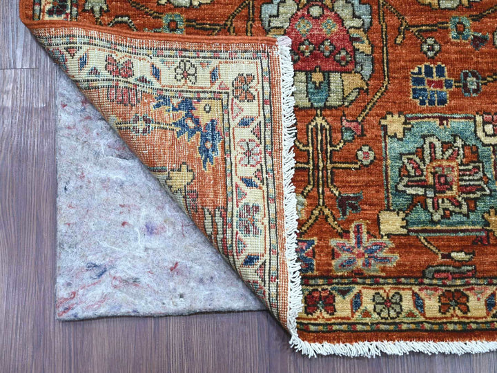 2'7" x 14'5" New Hand Knotted Orange Wool Runner Oriental Rug - MOA10221325