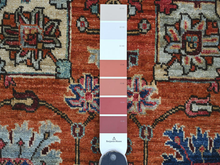 2'7" x 14'5" New Hand Knotted Orange Wool Runner Oriental Rug - MOA10221325