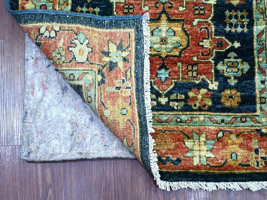 2'7" x 8'2" New Hand Knotted Blue Wool Runner Oriental Rug - MOA10221326