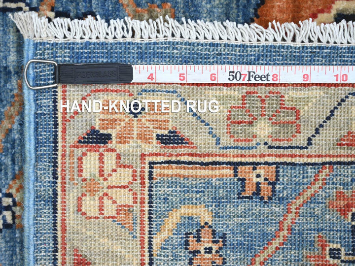 2'8" x 6'0" New Hand Knotted Blue Wool Runner Oriental Rug - MOA10221327