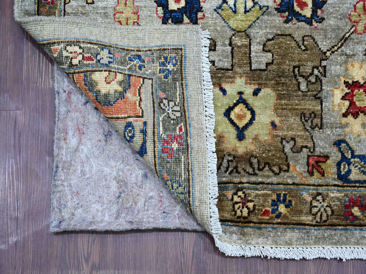 2'11" x 15'9" New Hand Knotted Grey Wool Runner Oriental Rug - MOA10221329
