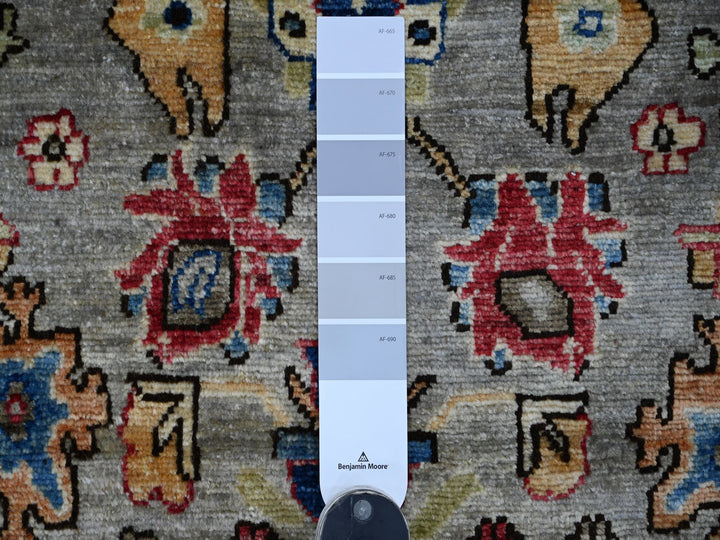 2'11" x 15'9" New Hand Knotted Grey Wool Runner Oriental Rug - MOA10221329