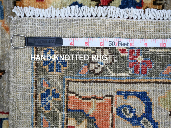 2'11" x 15'9" New Hand Knotted Grey Wool Runner Oriental Rug - MOA10221329