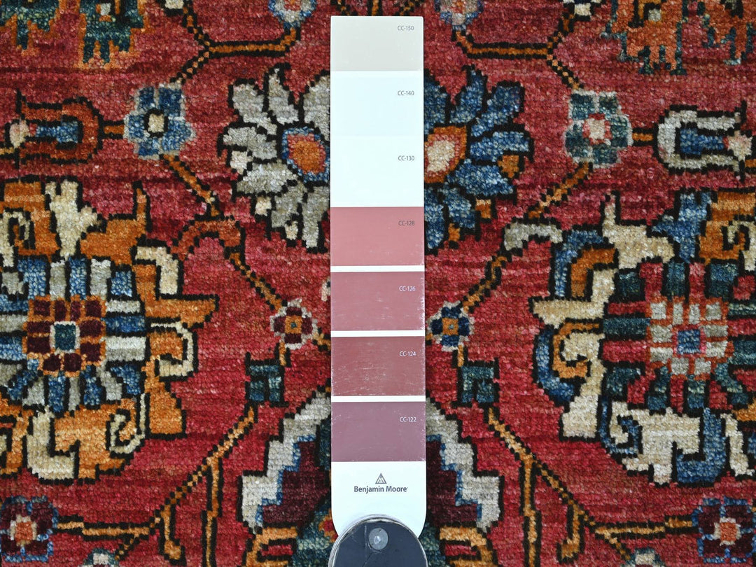 2'8" x 16'1" New Hand Knotted Red Wool Runner Oriental Rug - MOA10221331