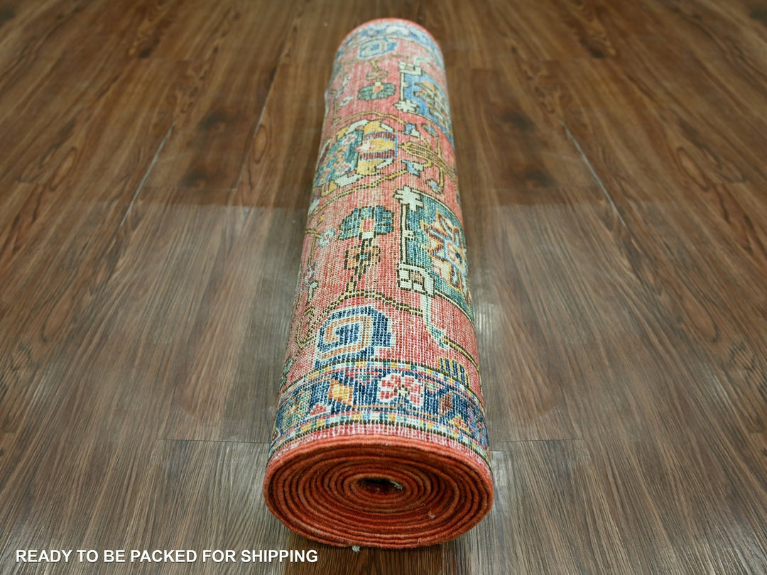 2'8" x 16'1" New Hand Knotted Red Wool Runner Oriental Rug - MOA10221331
