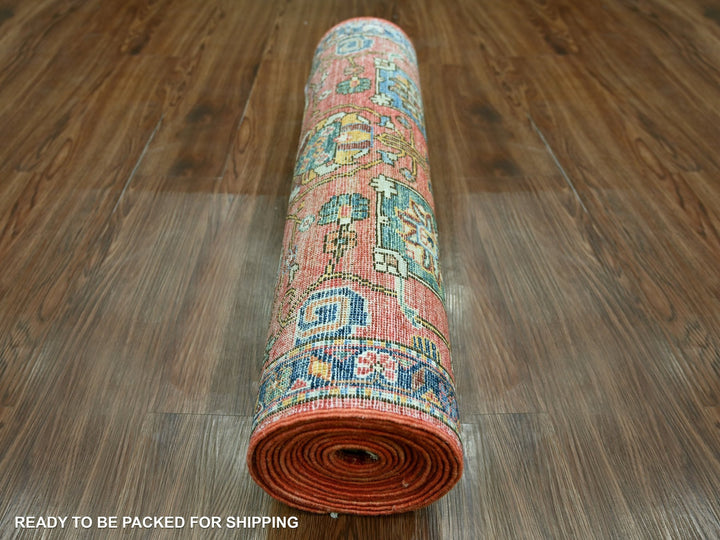 2'8" x 16'1" New Hand Knotted Red Wool Runner Oriental Rug - MOA10221331