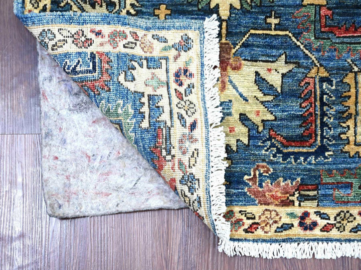 2'1" x 5'9" New Hand Knotted Blue Wool Runner Oriental Rug - MOA10221332