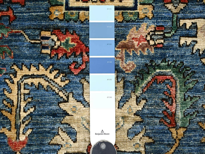 2'1" x 5'9" New Hand Knotted Blue Wool Runner Oriental Rug - MOA10221332