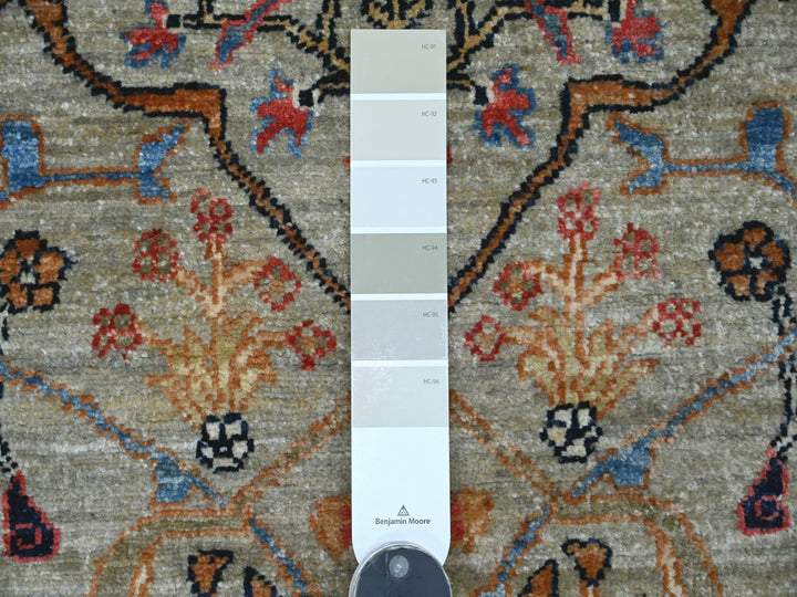 2'6" x 7'11" New Hand Knotted Grey Wool Runner Oriental Rug - MOA10221333