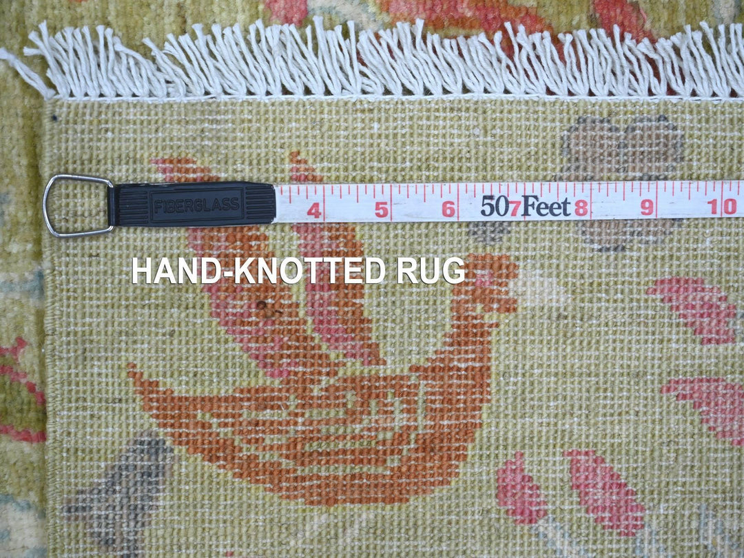 4'0" x 5'10" New Hand Knotted Green Wool Rectangle Oriental Rug - MOA10221335