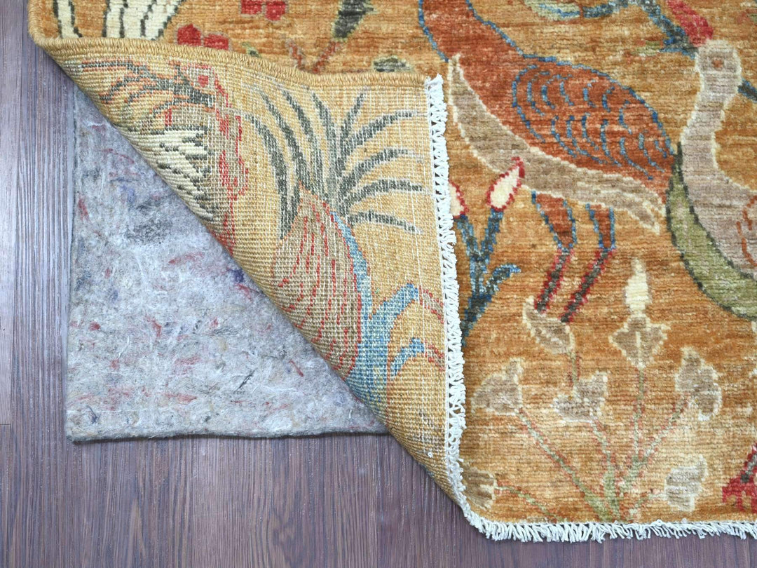 4'0" x 5'10" New Hand Knotted Brown Wool Rectangle Oriental Rug - MOA10221336