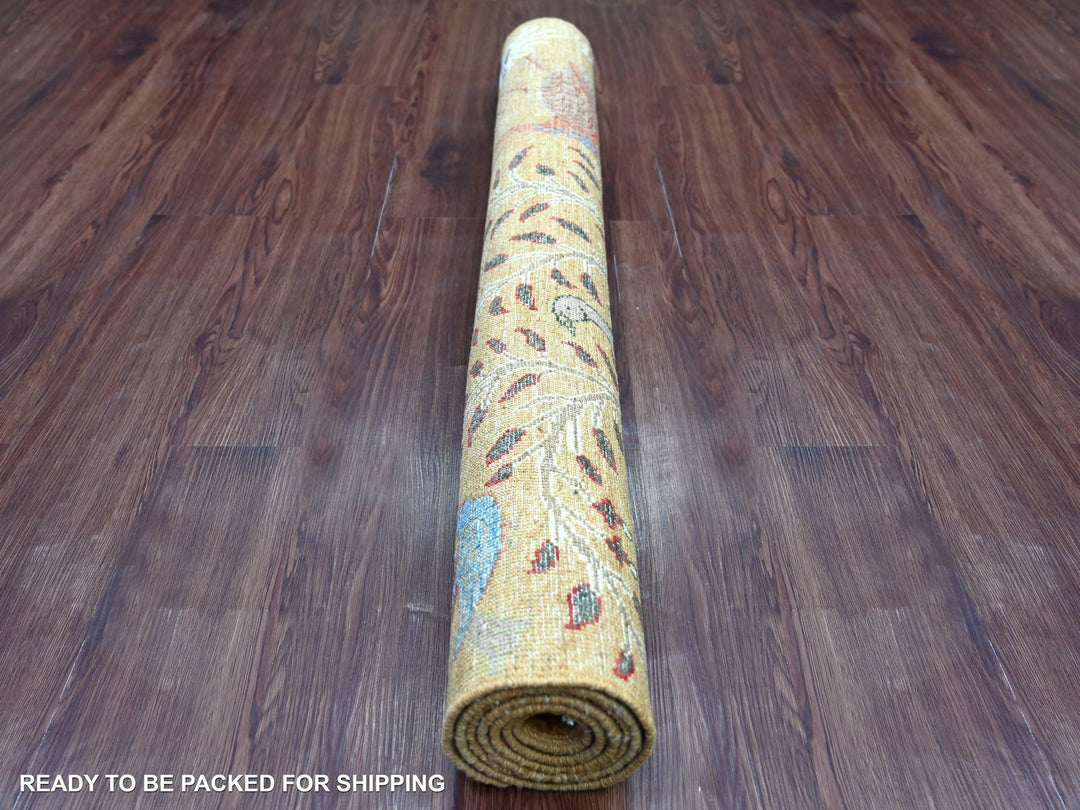 4'0" x 5'10" New Hand Knotted Brown Wool Rectangle Oriental Rug - MOA10221336
