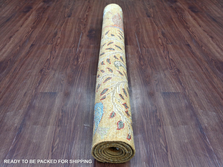 4'0" x 5'10" New Hand Knotted Brown Wool Rectangle Oriental Rug - MOA10221336