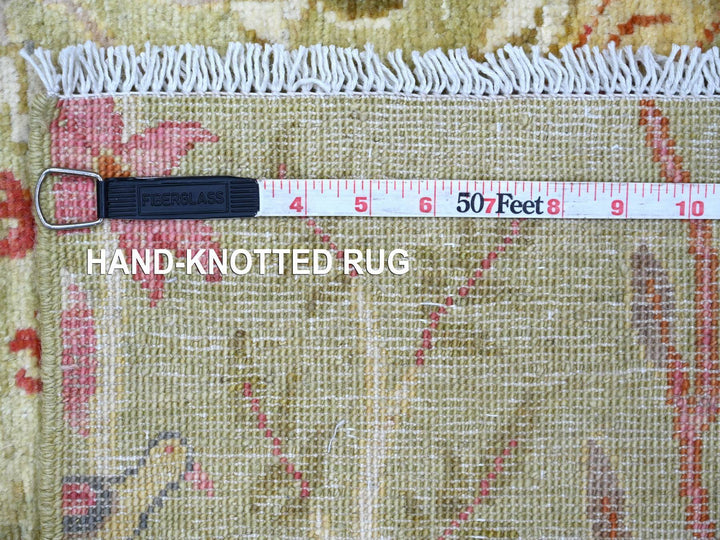 4'0" x 11'9" New Hand Knotted Green Wool Runner Oriental Rug - MOA10221337