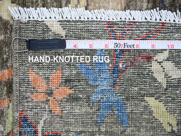4'1" x 11'11" New Hand Knotted Grey Wool Runner Oriental Rug - MOA10221338