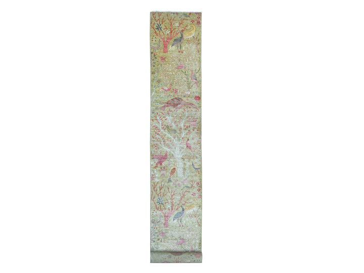 2'6" x 20'0" New Hand Knotted Green Wool Runner Oriental Rug - MOA10221339