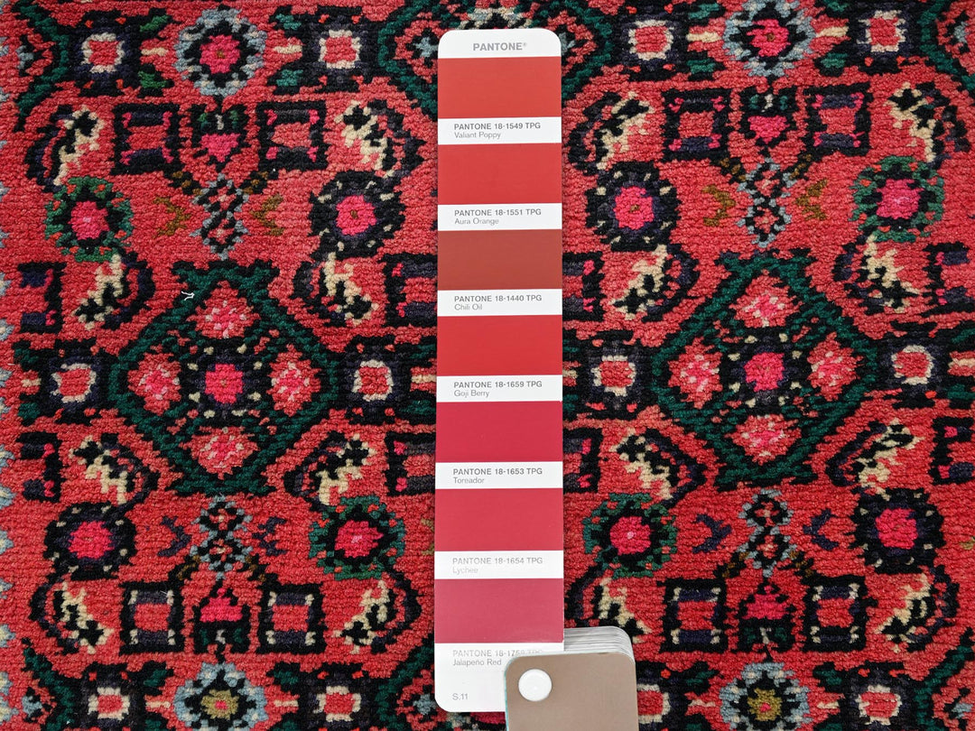 2'5" x 6'3" New Hand Knotted Red Wool Runner Oriental Rug - MOA1022133