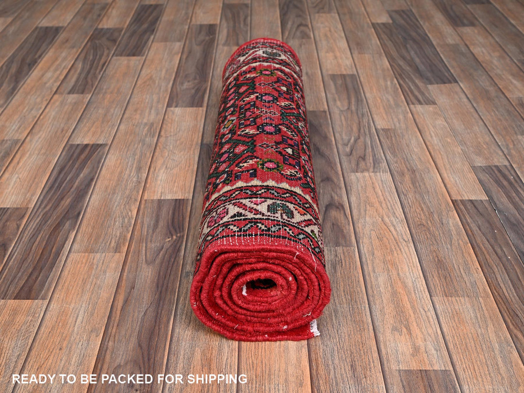 2'5" x 6'3" New Hand Knotted Red Wool Runner Oriental Rug - MOA1022133