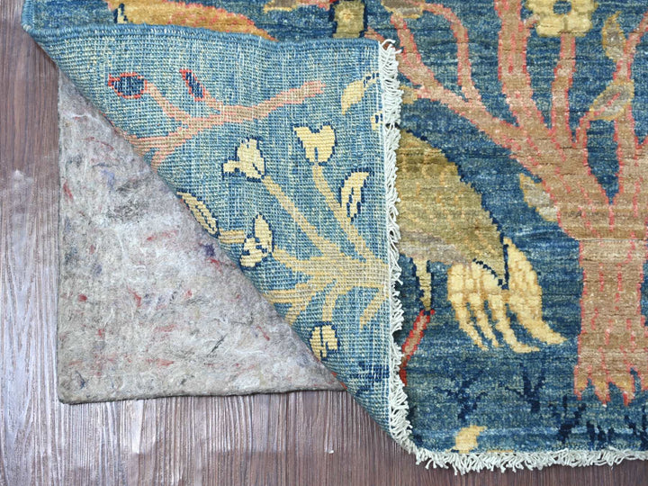 2'6" x 7'7" New Hand Knotted Blue Wool Runner Oriental Rug - MOA10221340